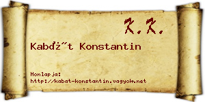 Kabát Konstantin névjegykártya